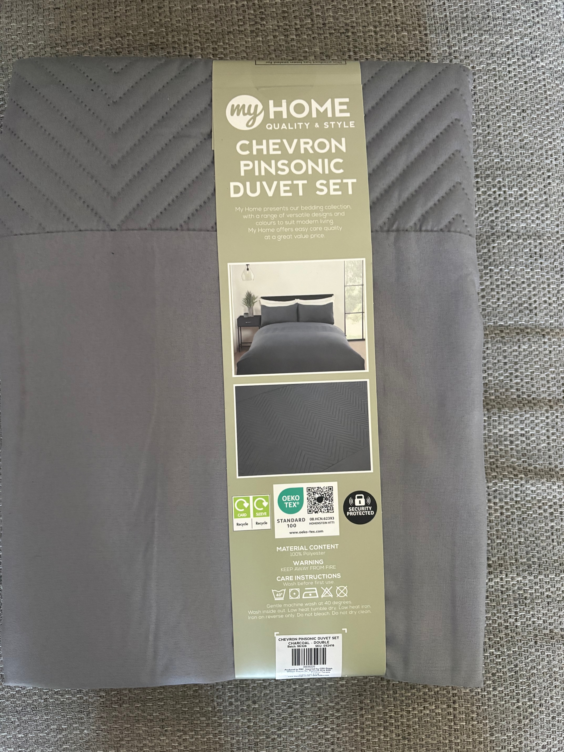 Double bed grey duvet set New