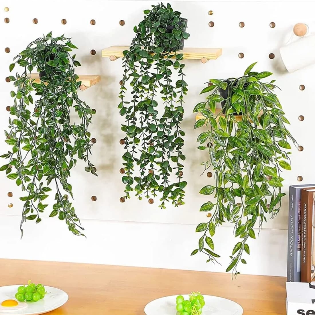 4 Pack Artificial Hanging Plants In Pots Indoor Fake Trailing Plants Home Room image 15 thumbnail