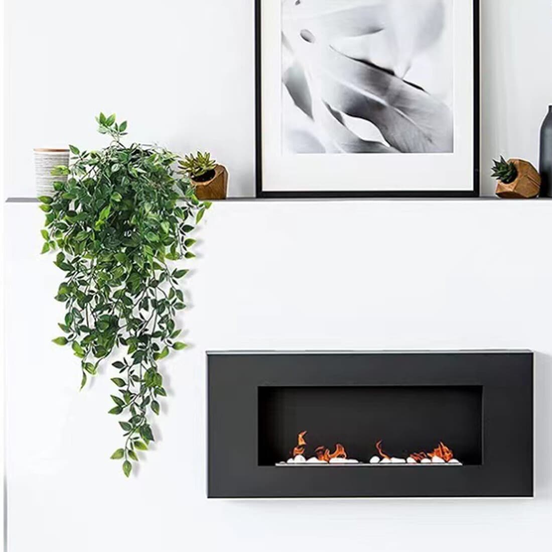 4 Pack Artificial Hanging Plants In Pots Indoor Fake Trailing Plants Home Room image 12 thumbnail