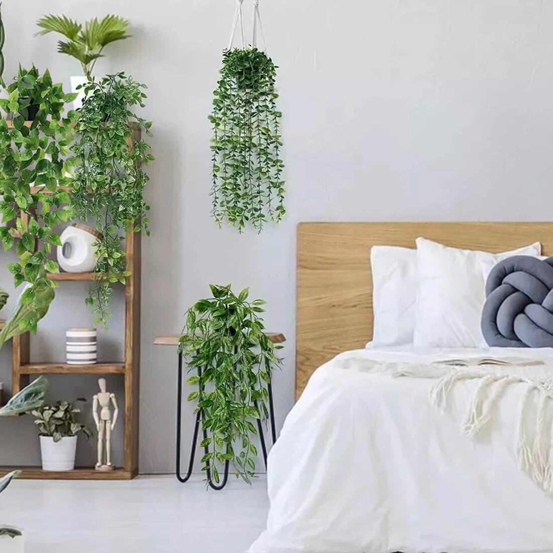 4 Pack Artificial Hanging Plants In Pots Indoor Fake Trailing Plants Home Room image 16 thumbnail