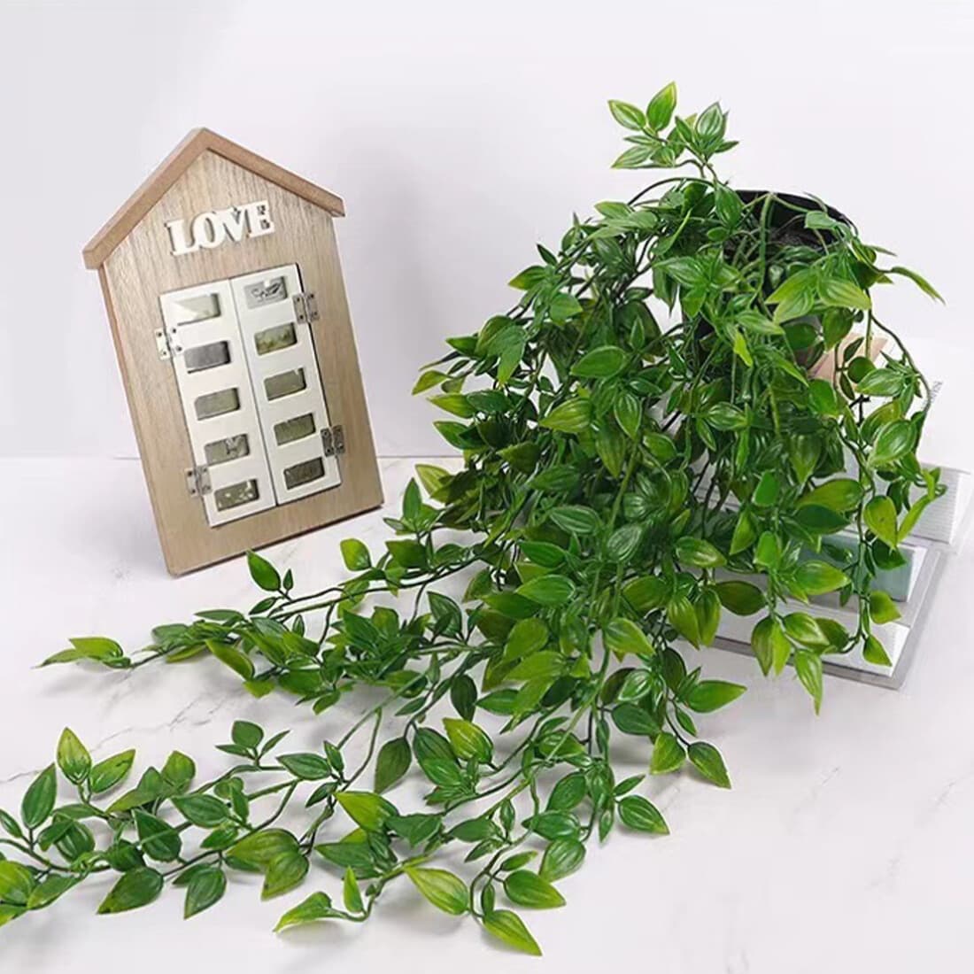 4 Pack Artificial Hanging Plants In Pots Indoor Fake Trailing Plants Home Room image 9 thumbnail