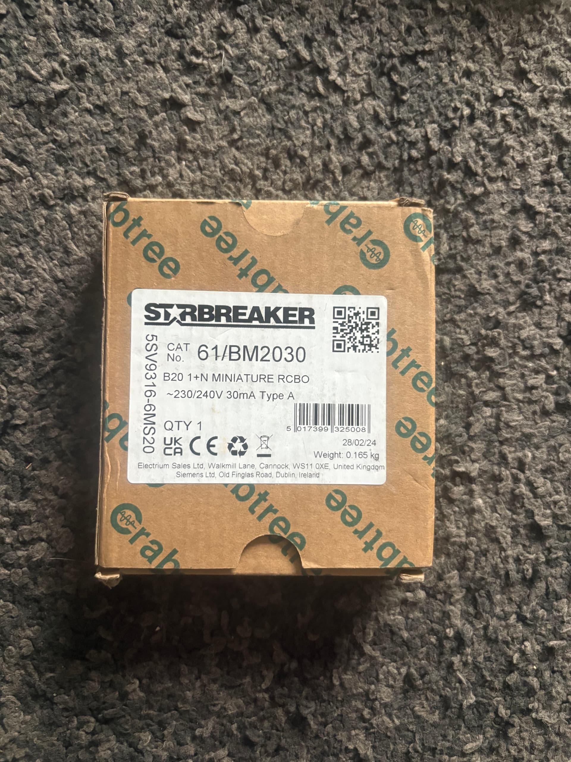 Crabtree 20a rcbo starbreaker